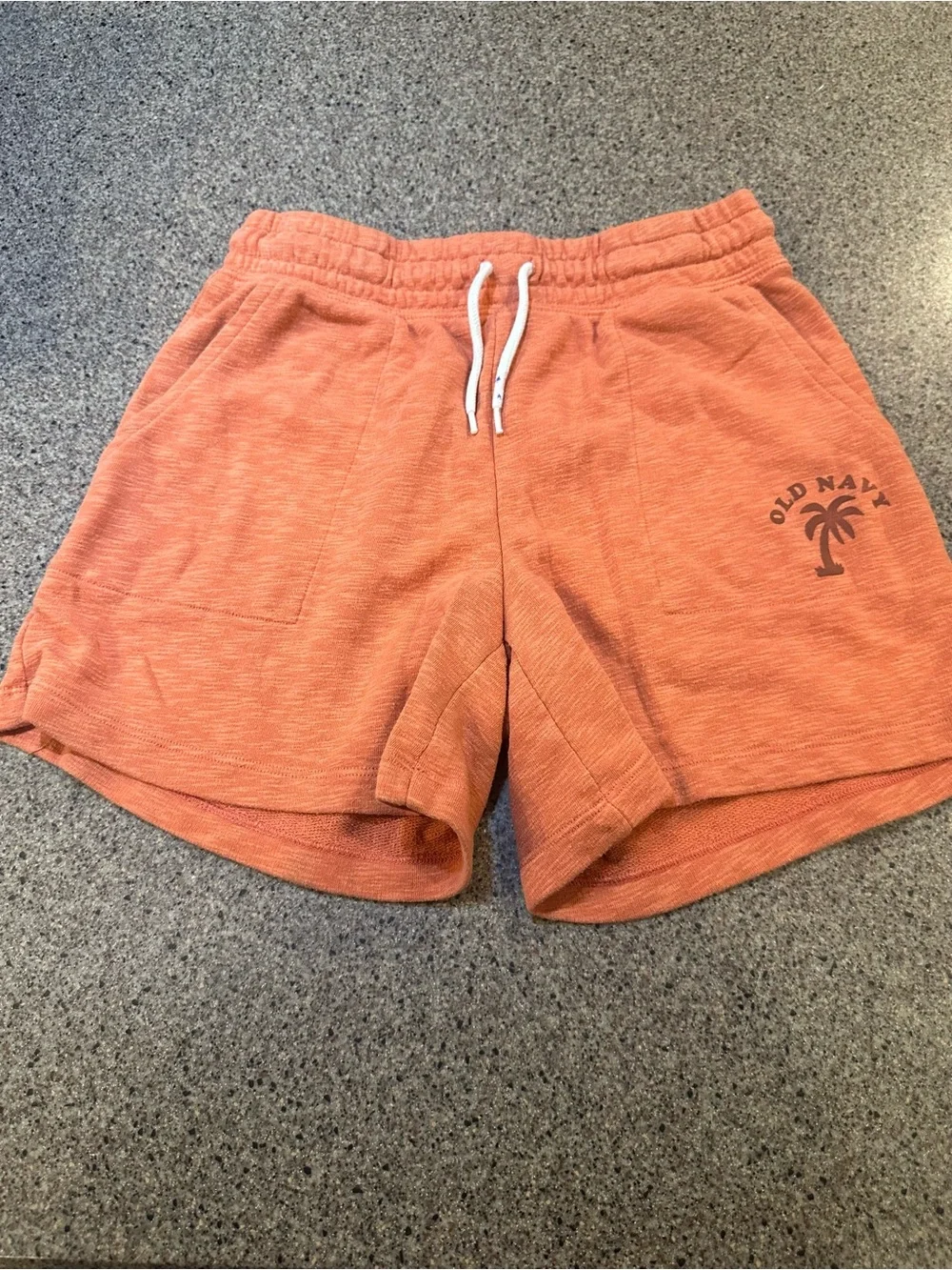 Old Navy Coral-Orange Terry Shorts with Drawstring